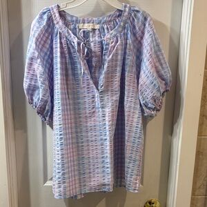 LOFT Women's Multicolor Plaid Blouse